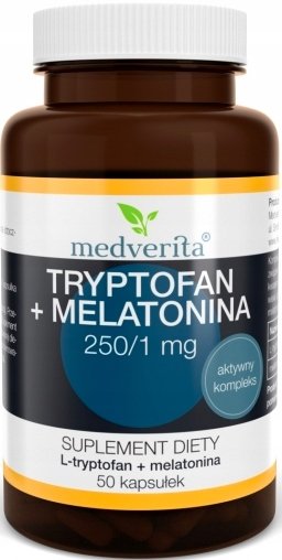 Medverita, Триптофан 250мг + Мелатонин 1мг 50 капс.