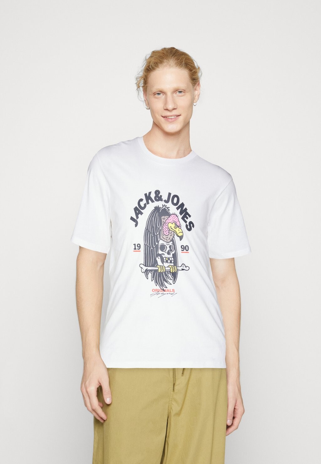 

Футболка с принтом JORRISKY TEE CREW NECK Jack & Jones, ярко-белый