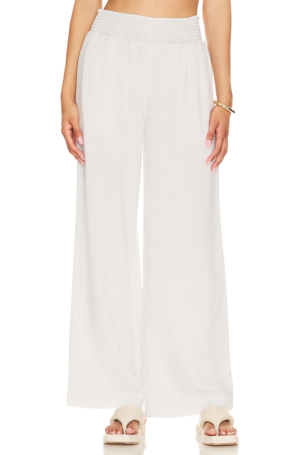 

Брюки Bella Dahl Smocked Waist Wide Leg Pany, цвет Foggy Sky
