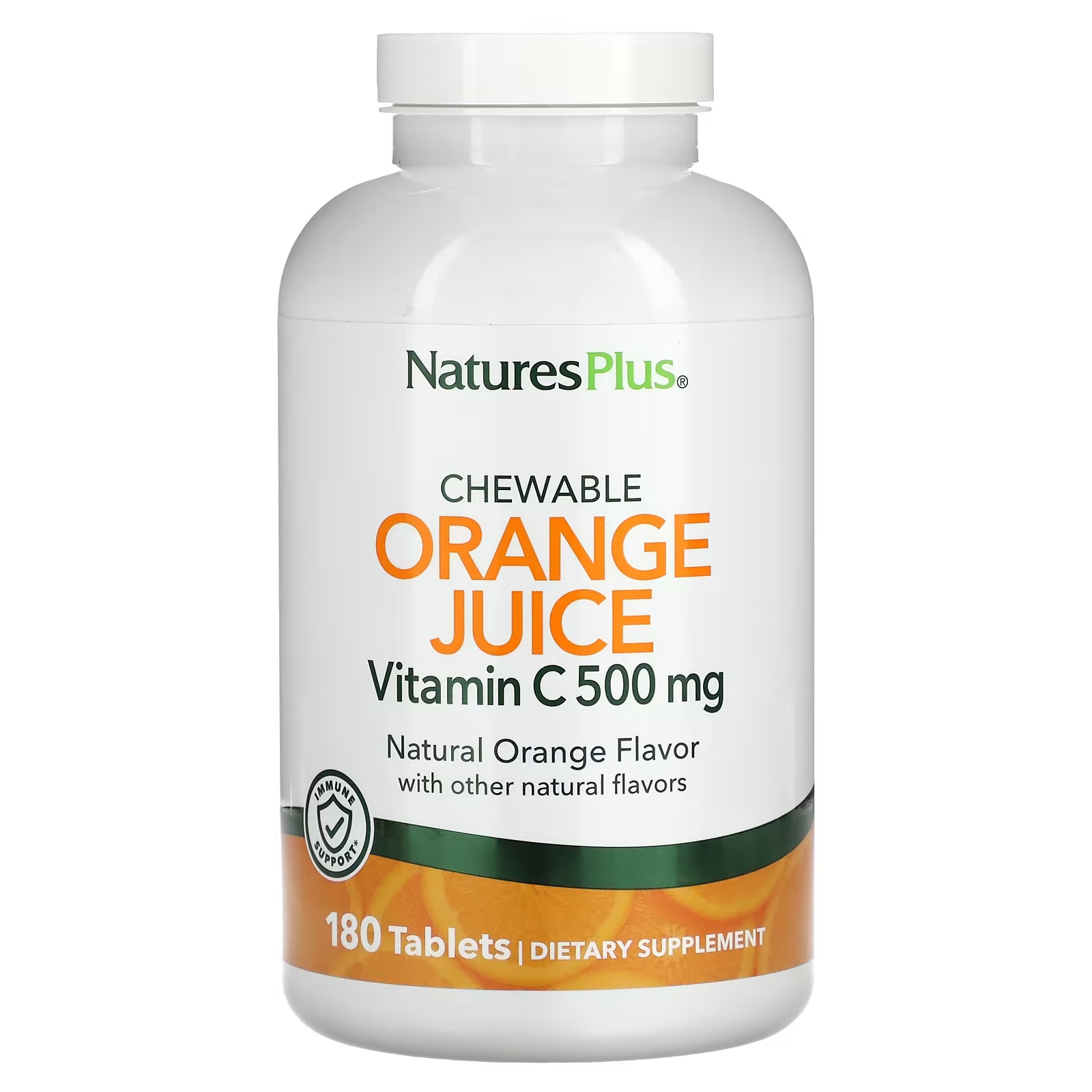 NaturesPlus Апельсиновый сок жевательный витамин С 500 мг 180 таблеток
