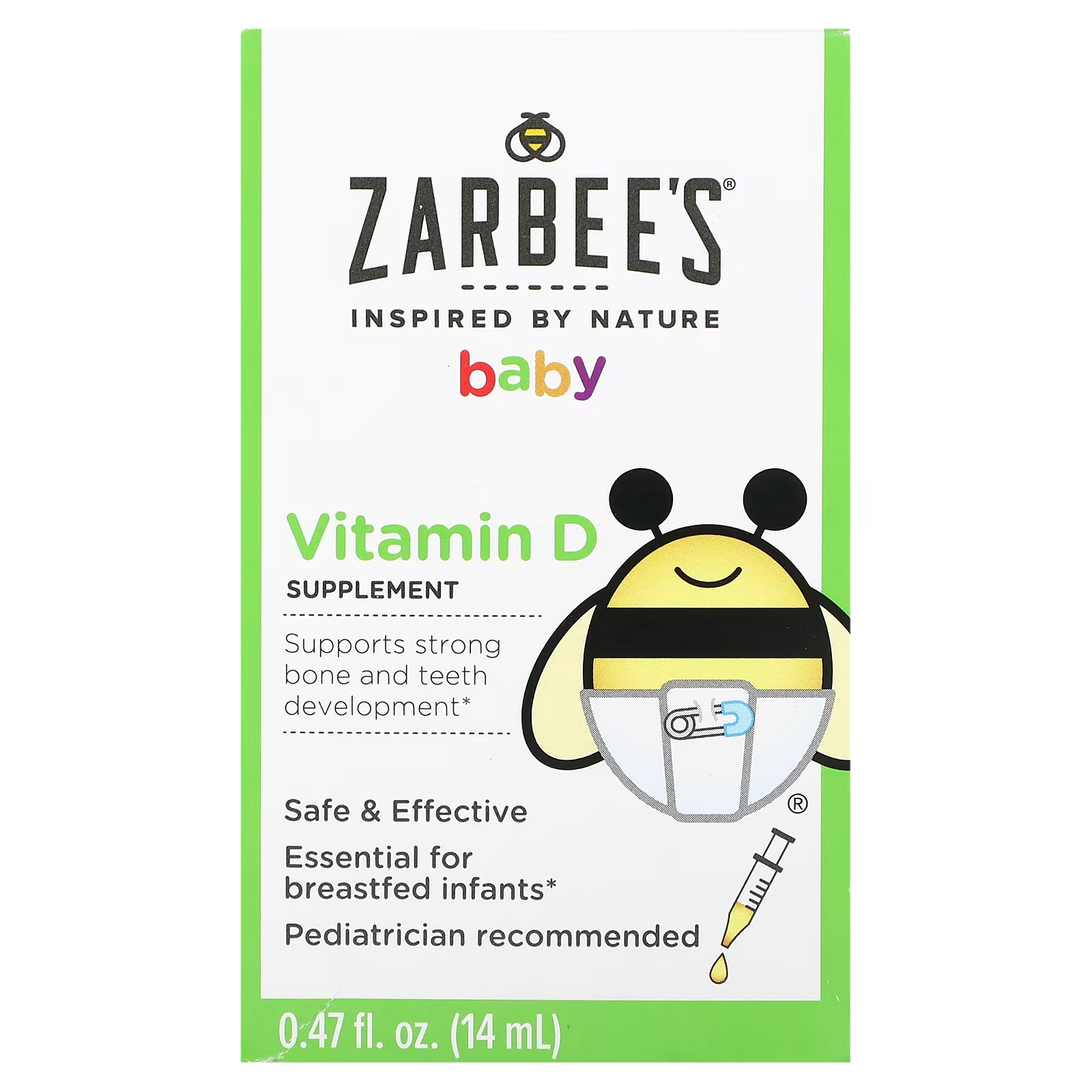 Zarbee's Витамин D для малышей 14 мл (0,47 жидк. унции)