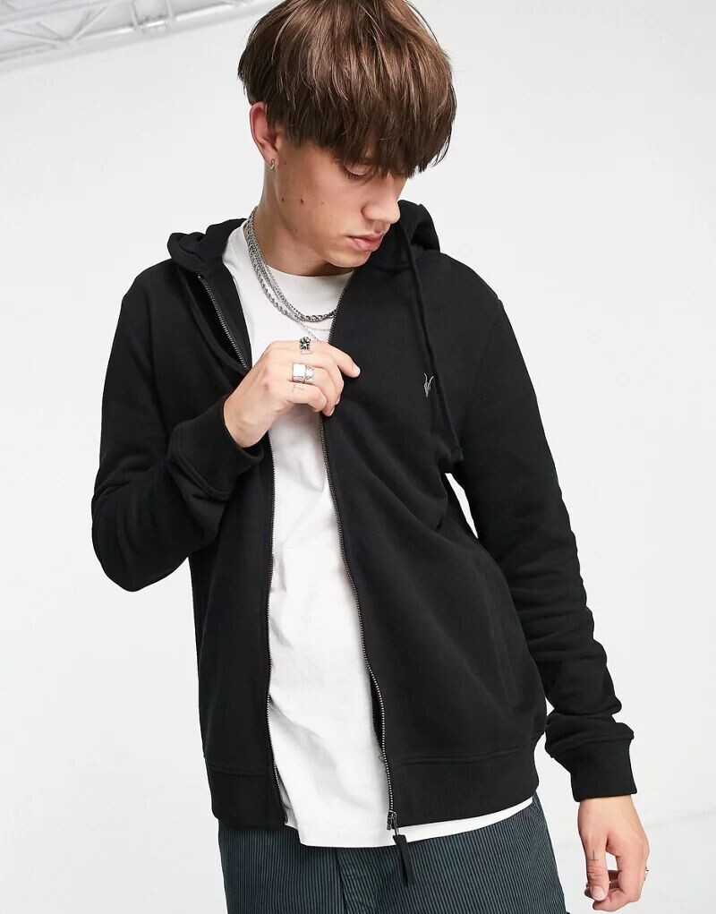 

Черная толстовка на молнии AllSaints Raven