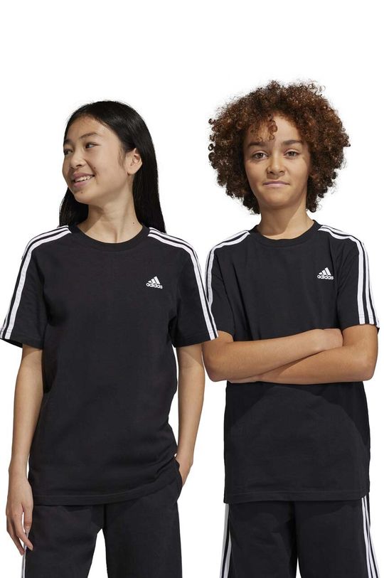 Детская хлопковая футболка adidas U 3S, черный