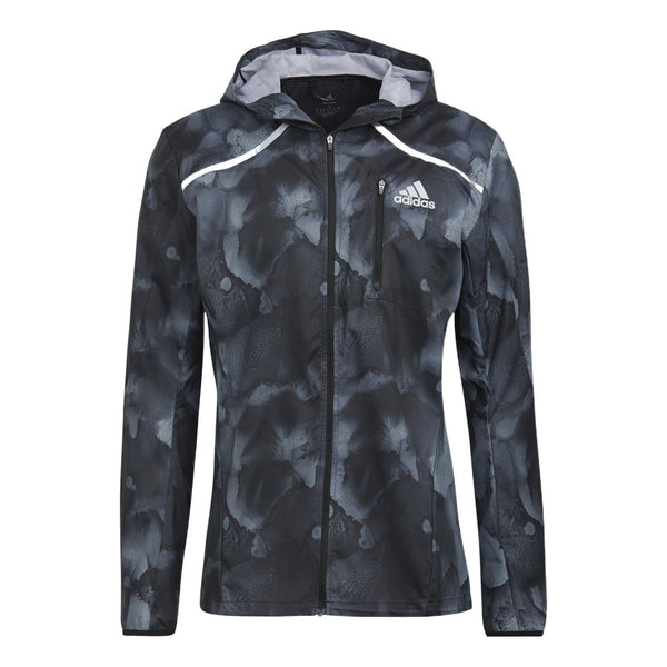 Куртка adidas Marathon Jkt Running Sports Hooded Jacket Black, мультиколор