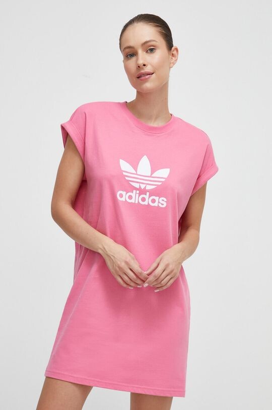 

Хлопковое платье adidas Originals, розовый