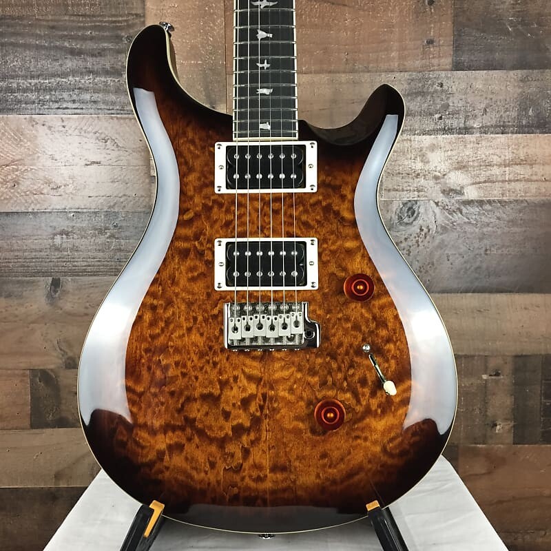 

Электрогитара PRS SE Custom 24 Electric Guitar Quilt Black Gold Sunburst Gig Bag Free Ship 931