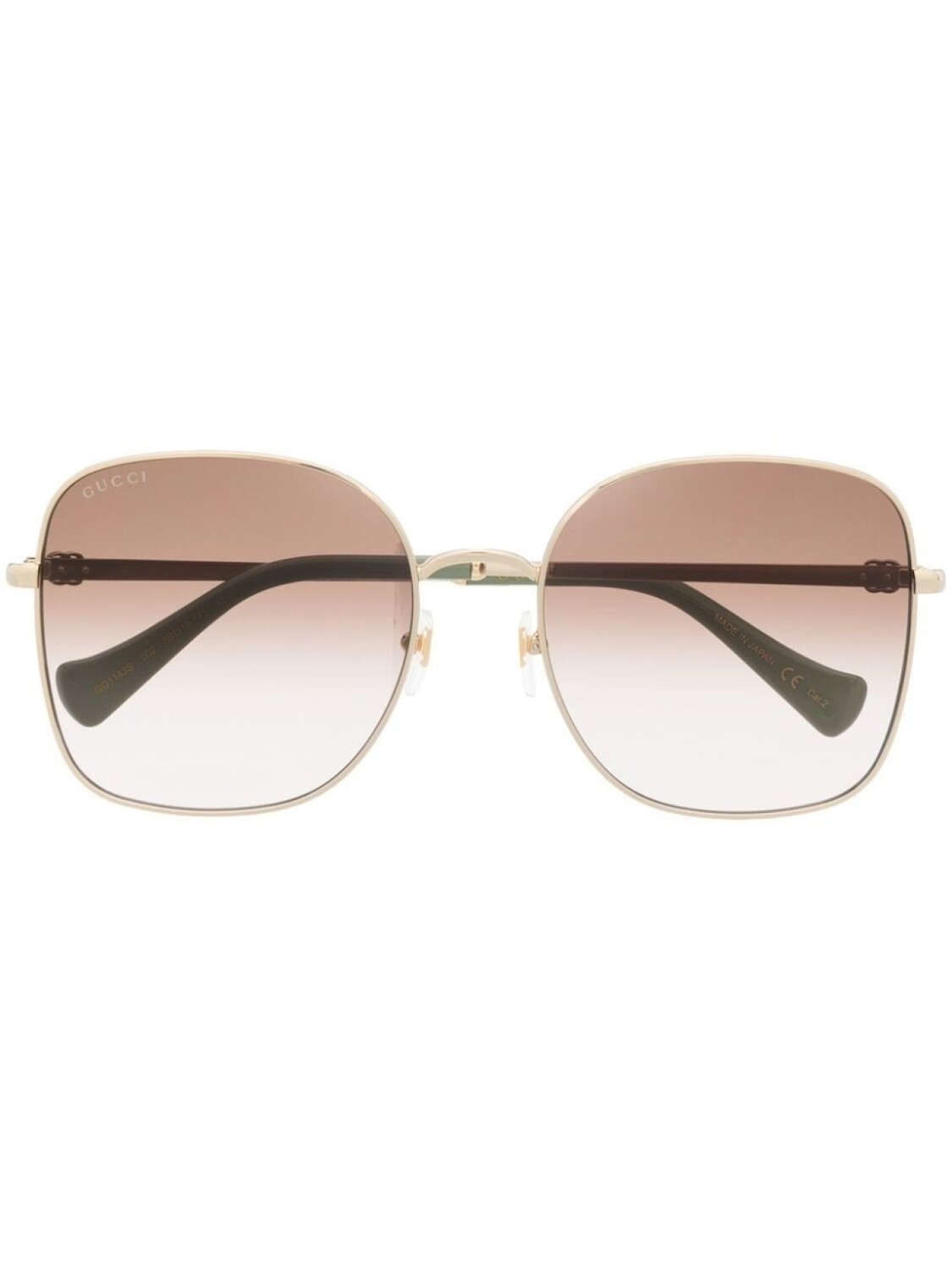 

Gucci Eyewear солнцезащитные очки в квадратной оправе, золотистый