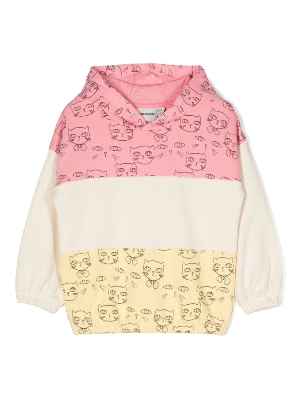 

Mini Rodini худи в стиле колор-блок, розовый
