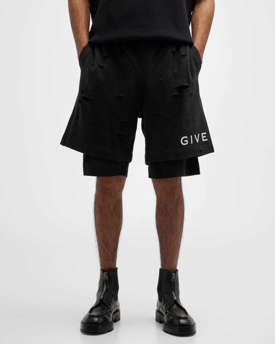 

Мужские спортивные шорты с логотипом Destroyed Givenchy
