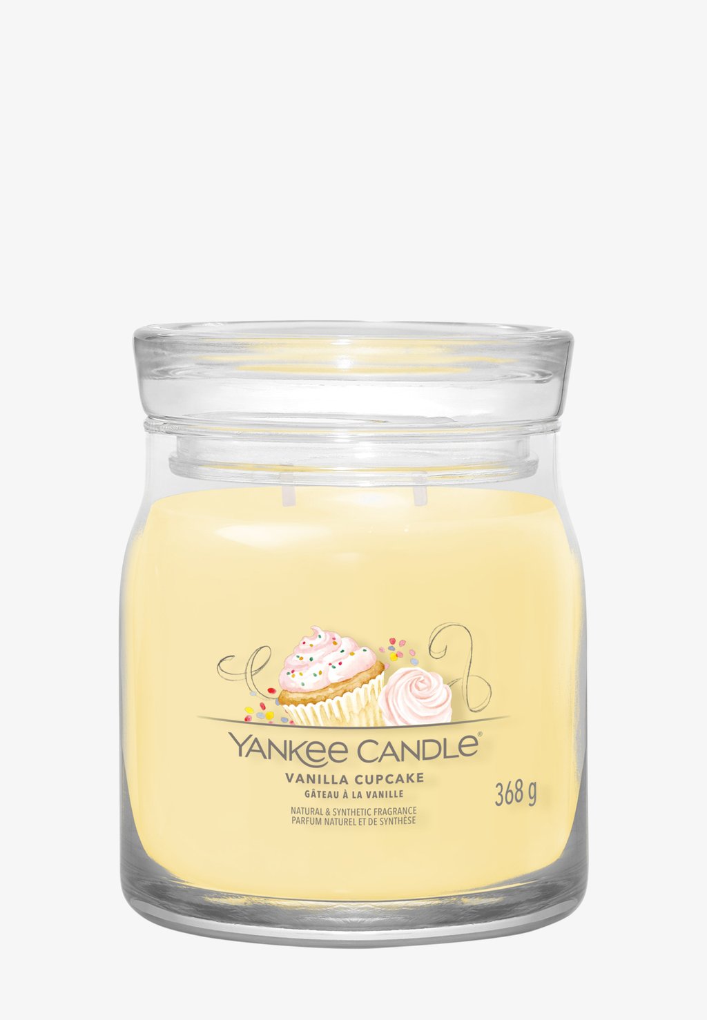 Ароматическая свеча Signature Medium Jar Vanilla Cupcake Yankee Candle, желтый ароматическая свеча маленькая village candle vanilla cupcake 213 гр