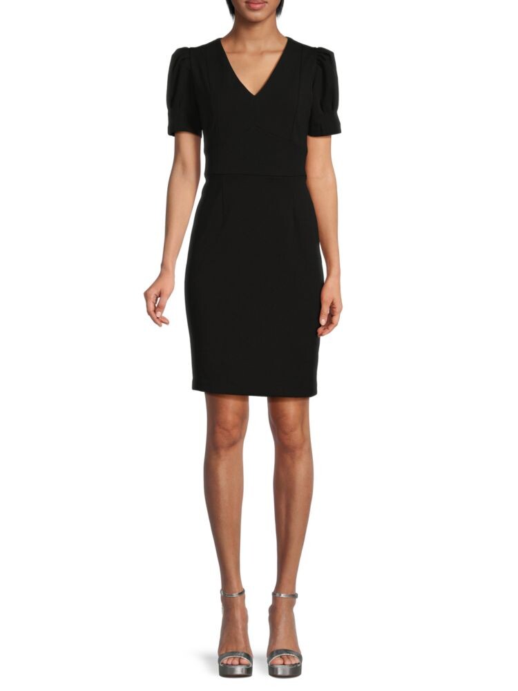 

Мини-платье-футляр с пышными рукавами Dkny, черный