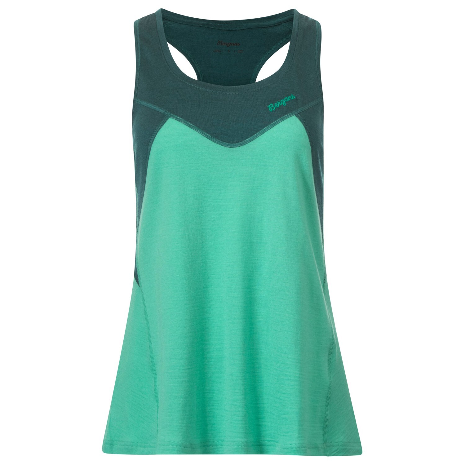 

Топ Bergans Women's Tind Wool, цвет Light Malachite Green/Malachite Green