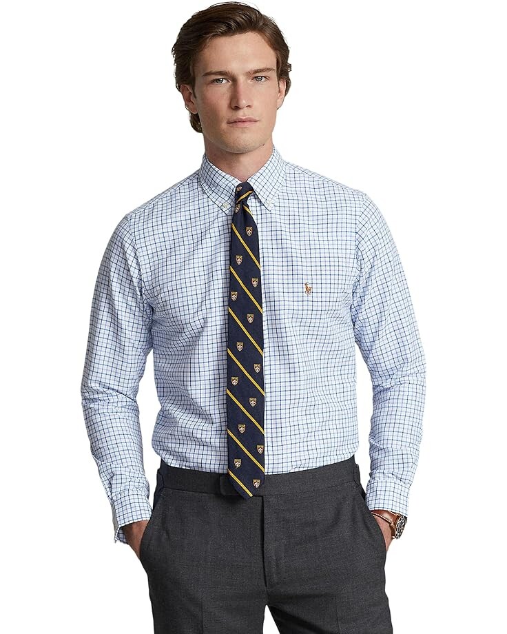 

Рубашка Polo Ralph Lauren Classic Fit Tattersall Performance Shirt, белый