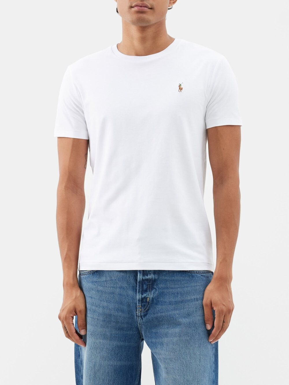 

Футболка из хлопкового джерси с вышитым логотипом Polo Ralph Lauren, белый