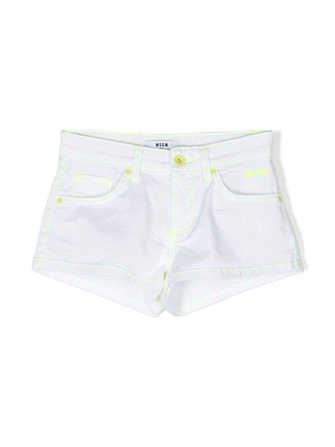 

Джинсовые шорты с контрастной строчкой MSGM Kids, белый