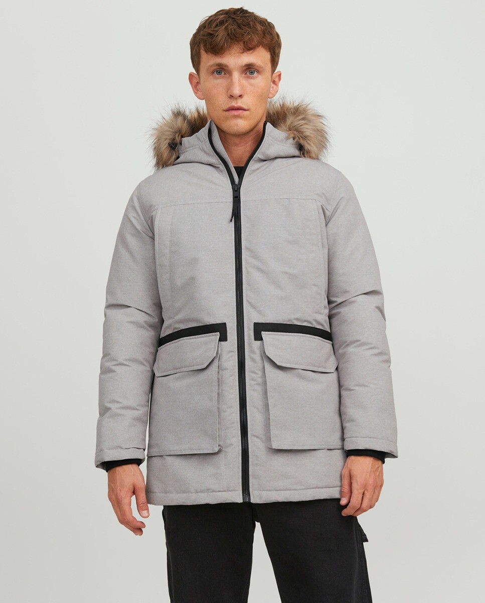 

Мужская парка с капюшоном Jack & Jones, серый
