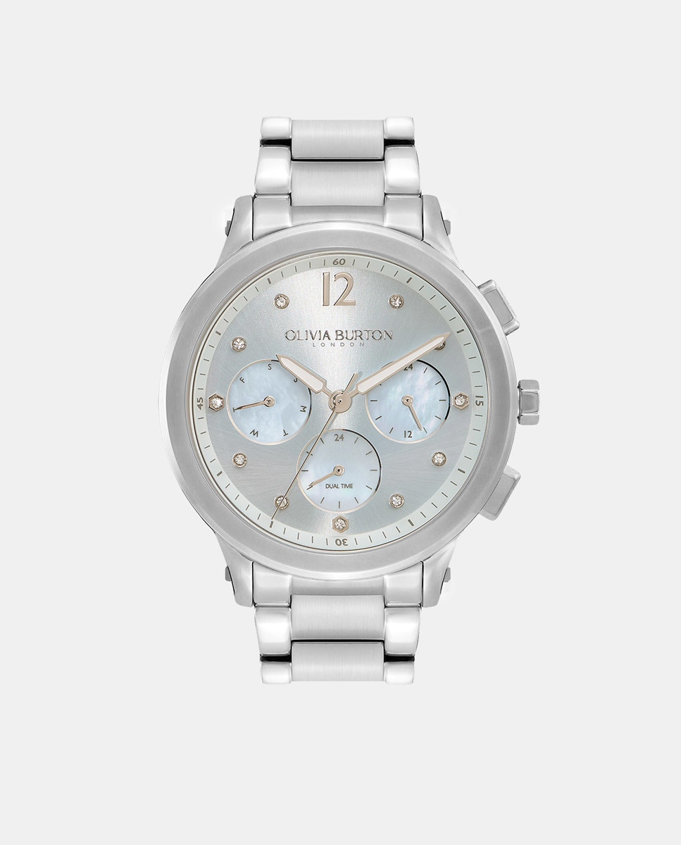 цена Многофункциональные женские часы 24000065сталь Olivia Burton, серебро