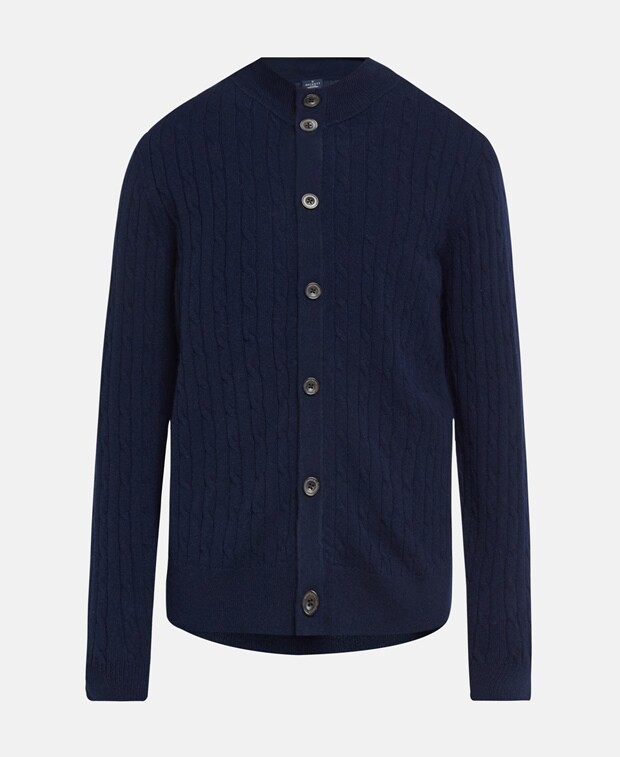 

Кардиган из шерсти мериноса Hackett London, темно-синий