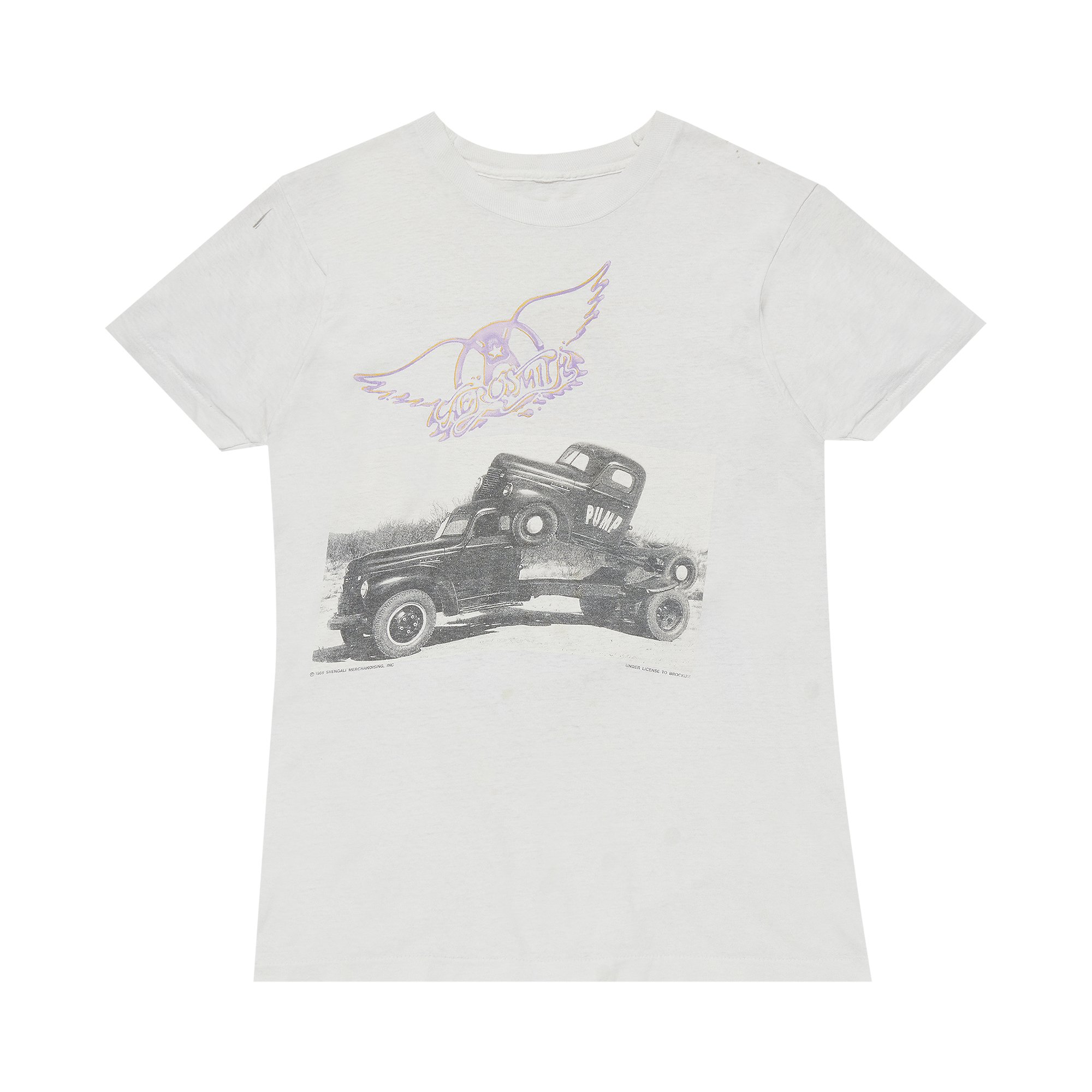 Винтажная футболка Aerosmith Pump с обложкой альбома, белая