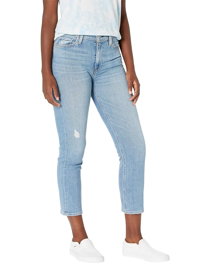 цена Джинсы Hudson Jeans Barbara High-Waist Crop Straight in Lights On, цвет Lights On
