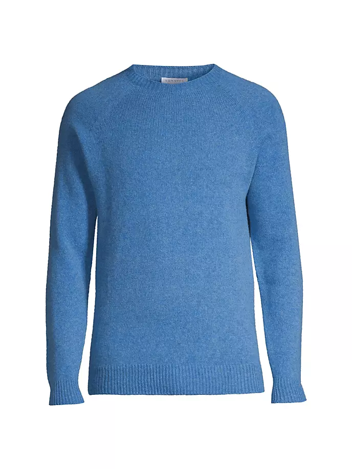 

Шерстяной свитер с круглым вырезом Sunspel, цвет blue jean