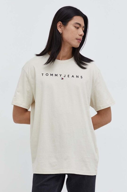 

Хлопковая футболка Tommy Jeans, бежевый