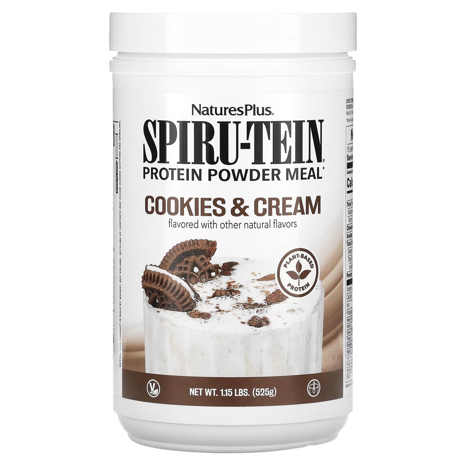 

Протеиновый порошок NaturesPlus Spiru-Tein печенье и сливки, 525г