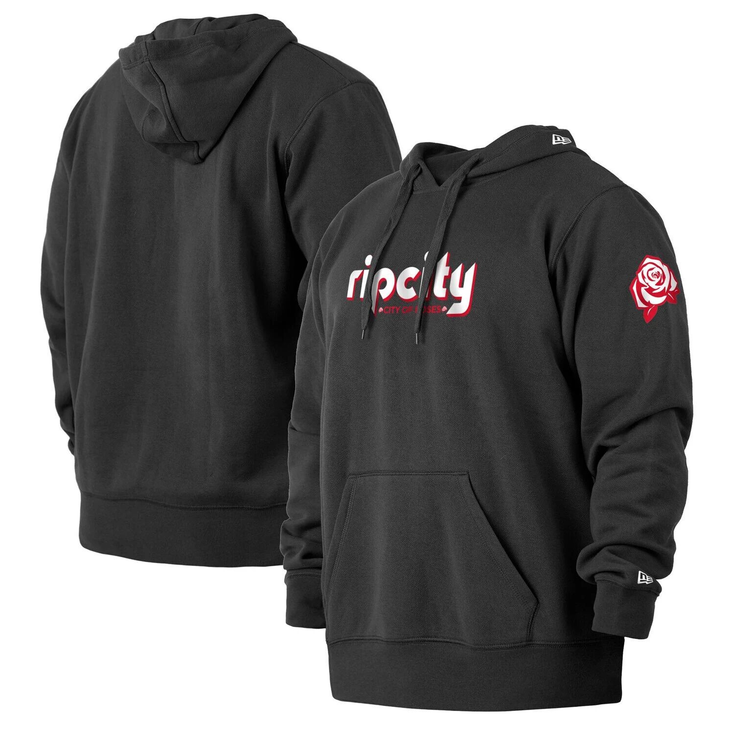

Мужской черный пуловер с капюшоном Portland Trail Blazers 2021/22 City Edition Big & Tall New Era