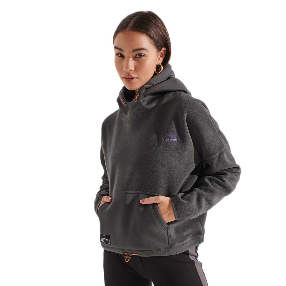

Толстовка Superdry Mountain Fleece Crop Hood, серый