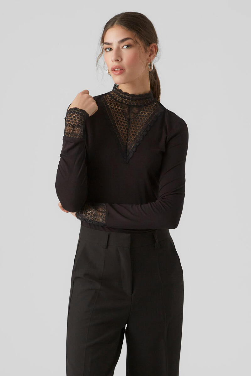

Топ с длинными рукавами Vero Moda, черный