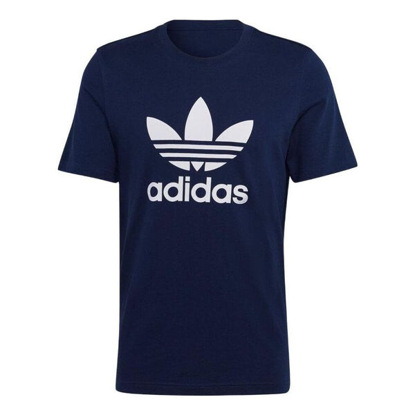 Футболка Men's adidas originals Logo Printing Round Neck Short Sleeve Blue T-Shirt, синий футболка men s adidas originals trefoil large logo printing round neck short sleeve white t shirt белый