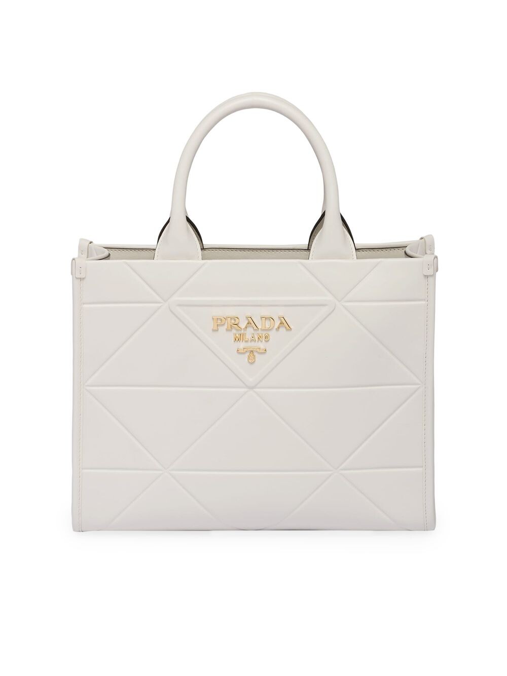

Маленькая кожаная сумка Symbole с отстрочкой Prada, белый