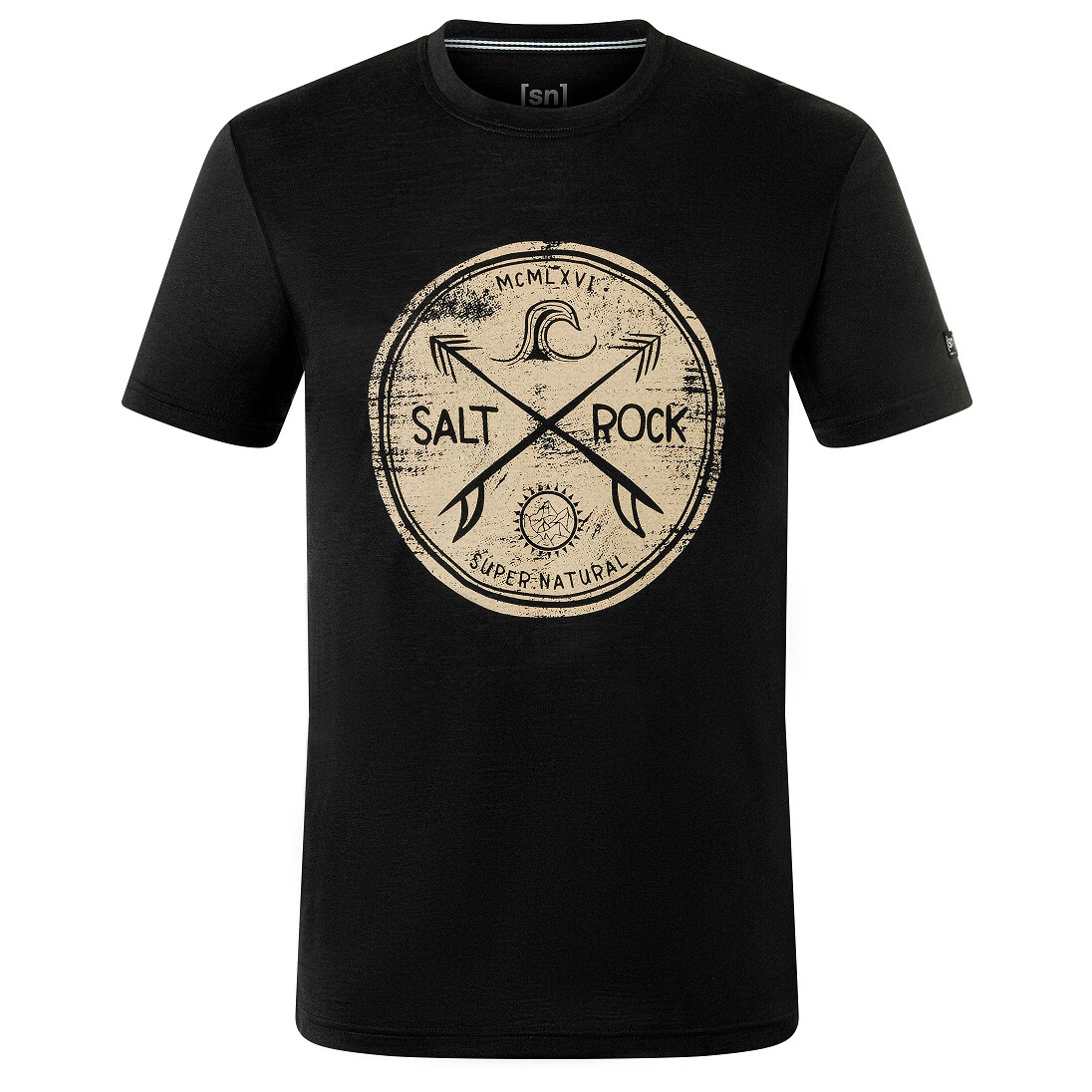 

Рубашка из мериноса Super Natural Salt & Rock Tee, цвет Jet Black/Semolina