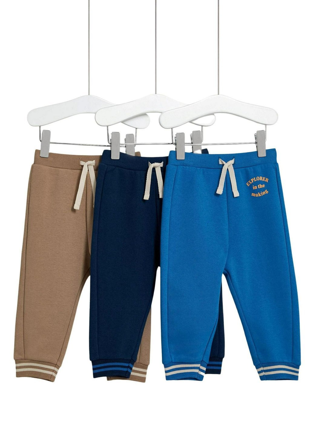 

Брюки 3PK JOGGERS Marks & Spencer, цвет multi brown black blue