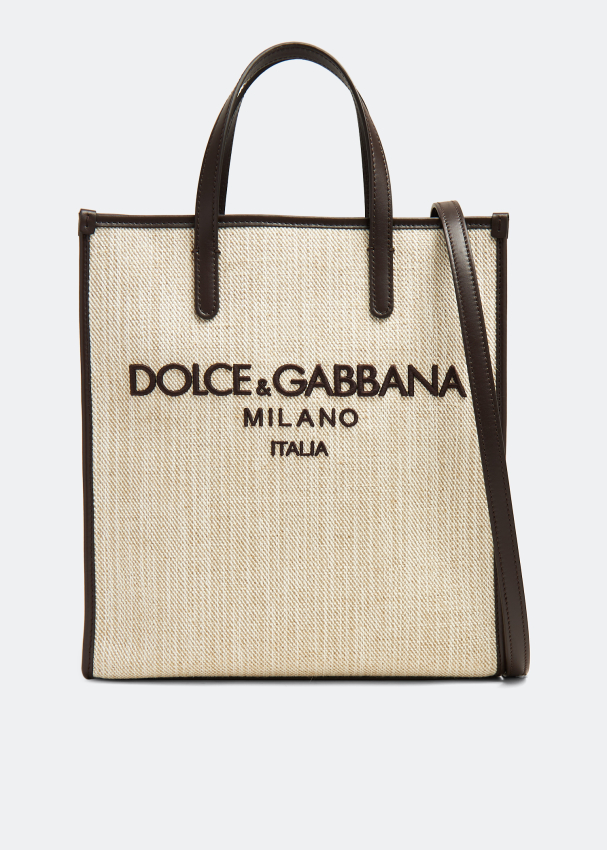 цена Сумка-шоппер Dolce&Gabbana Small Structured Canvas, бежевый