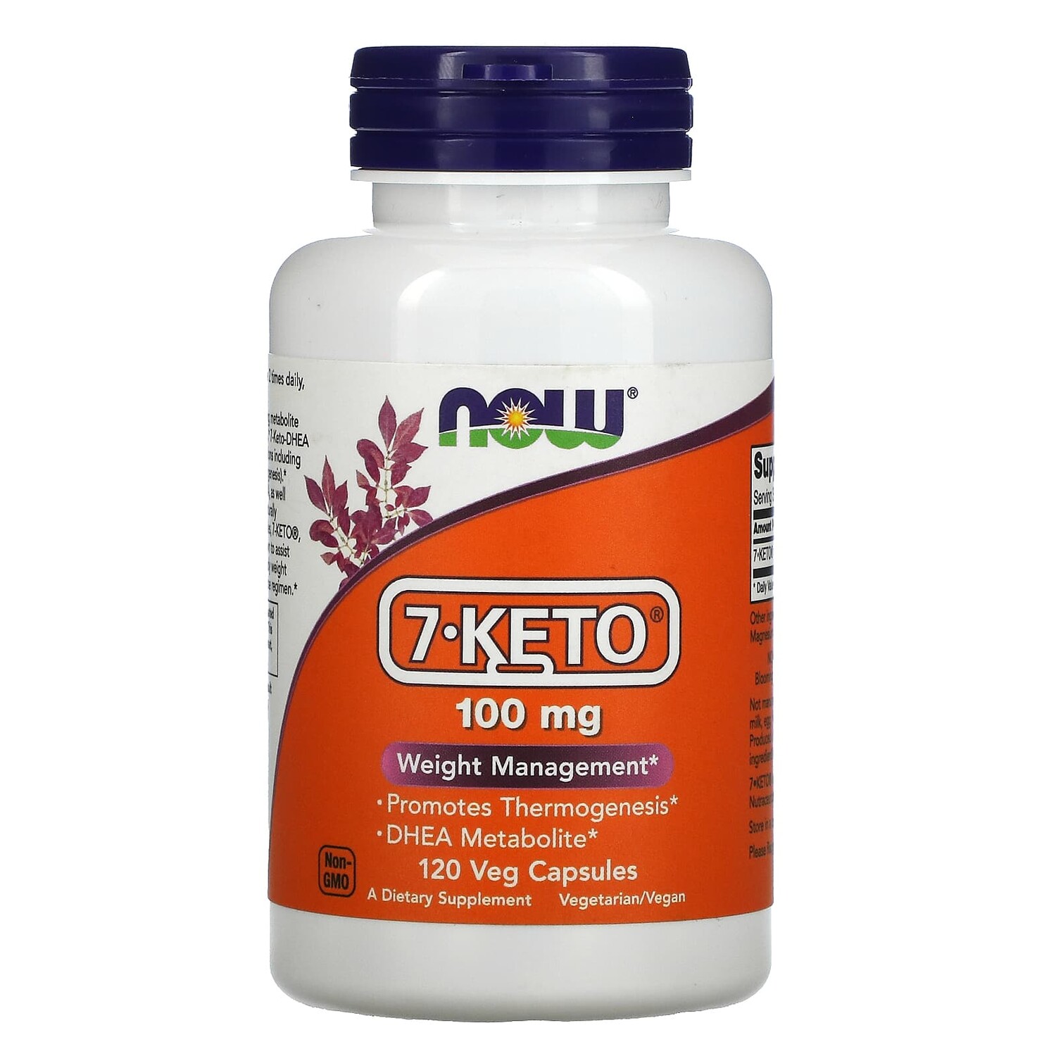 

7-KETO, 100 мг, 120 растительных капсул, NOW Foods