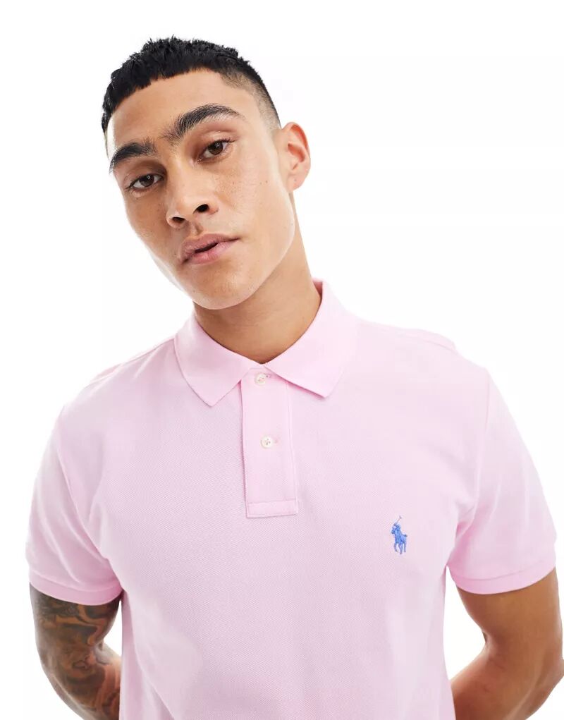 Розовая рубашка поло с короткими рукавами Polo Ralph Lauren
