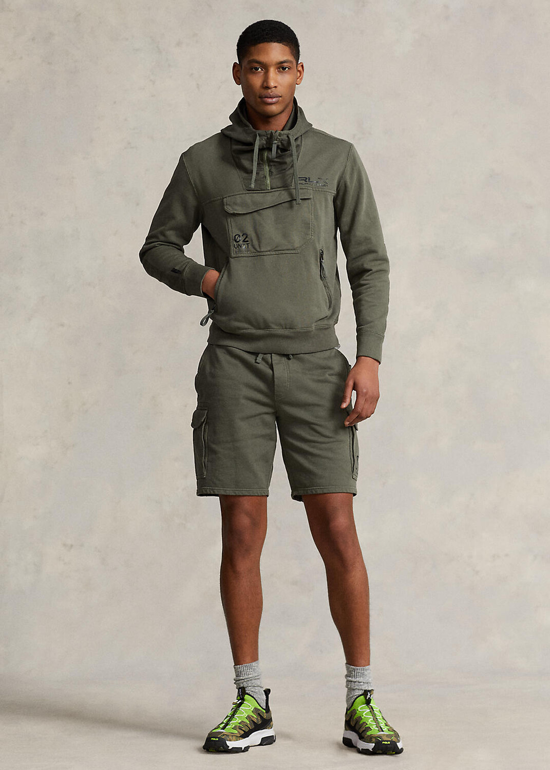 

9,5-дюймовые махровые шорты карго, окрашенные в готовом виде Ralph Lauren