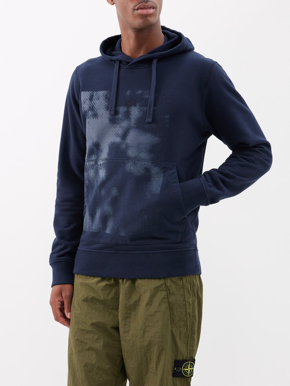 

Толстовка foam one-print из хлопкового джерси Stone Island, синий