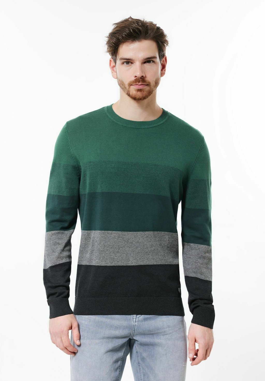 Вязаный свитер MIT STREIFENMUSTER Street One MEN, цвет grün рубашка mit streifenmuster street one men цвет grün