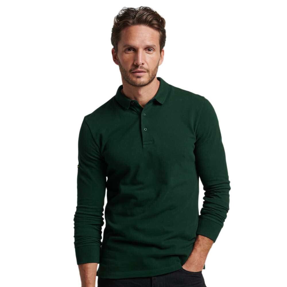 

Поло с длинным рукавом Superdry Studios Pique, зеленый