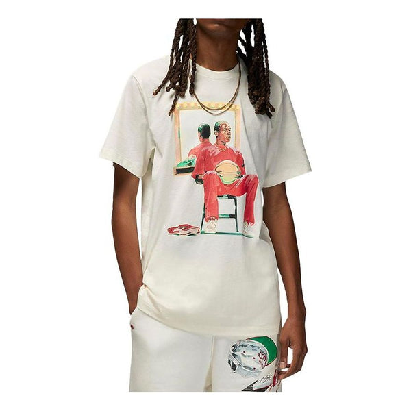 Футболка Air Jordan Flight Artist Series T-Shirt 'White', белый футболка men s jordan flight essentials white t shirt dz7314 100 белый
