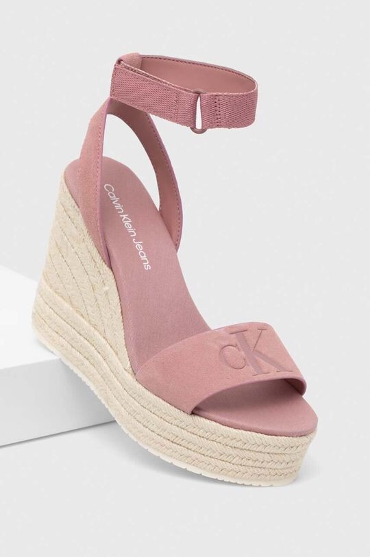 

Замшевые босоножки WEDGE SANDAL SU CON Calvin Klein Jeans, розовый