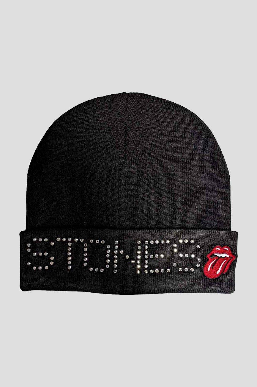 Шапка-бини с декорированным логотипом Rolling Stones, черный винтажная купольная шапка мужская шапка бини в стиле дыни однотонная шапка docker унисекс регулируемая мужская шапочка облегающие шапки