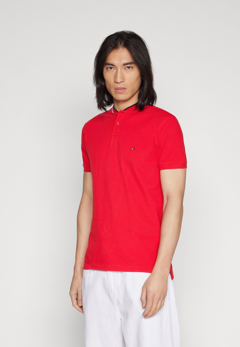 Рубашка-поло Mao Tipped Slim Tommy Hilfiger, цвет primary red