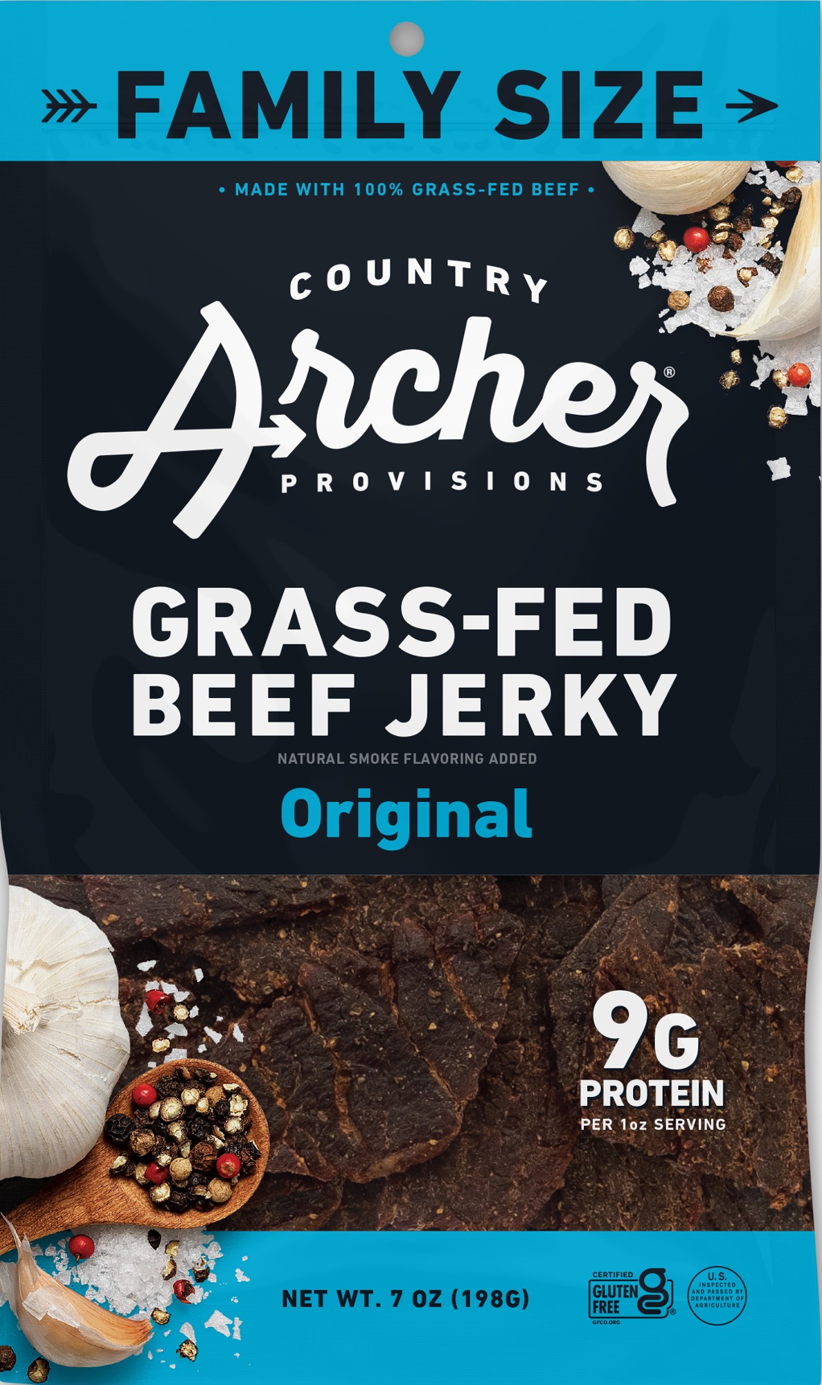 Вяленая говядина травяного откорма - 7 унций Country Archer Jerky Co. цена и фото