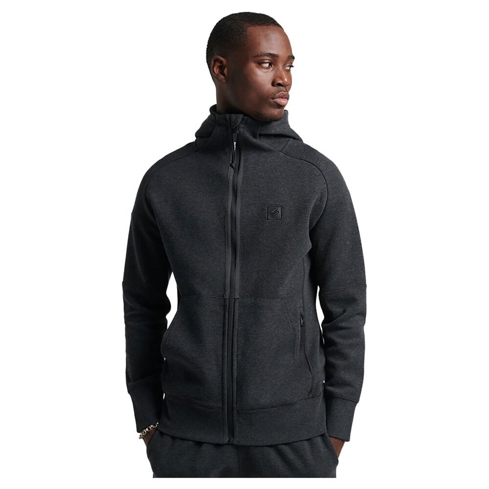 Толстовка Superdry Code Tech Full Zip, черный толстовка superdry code city college черный