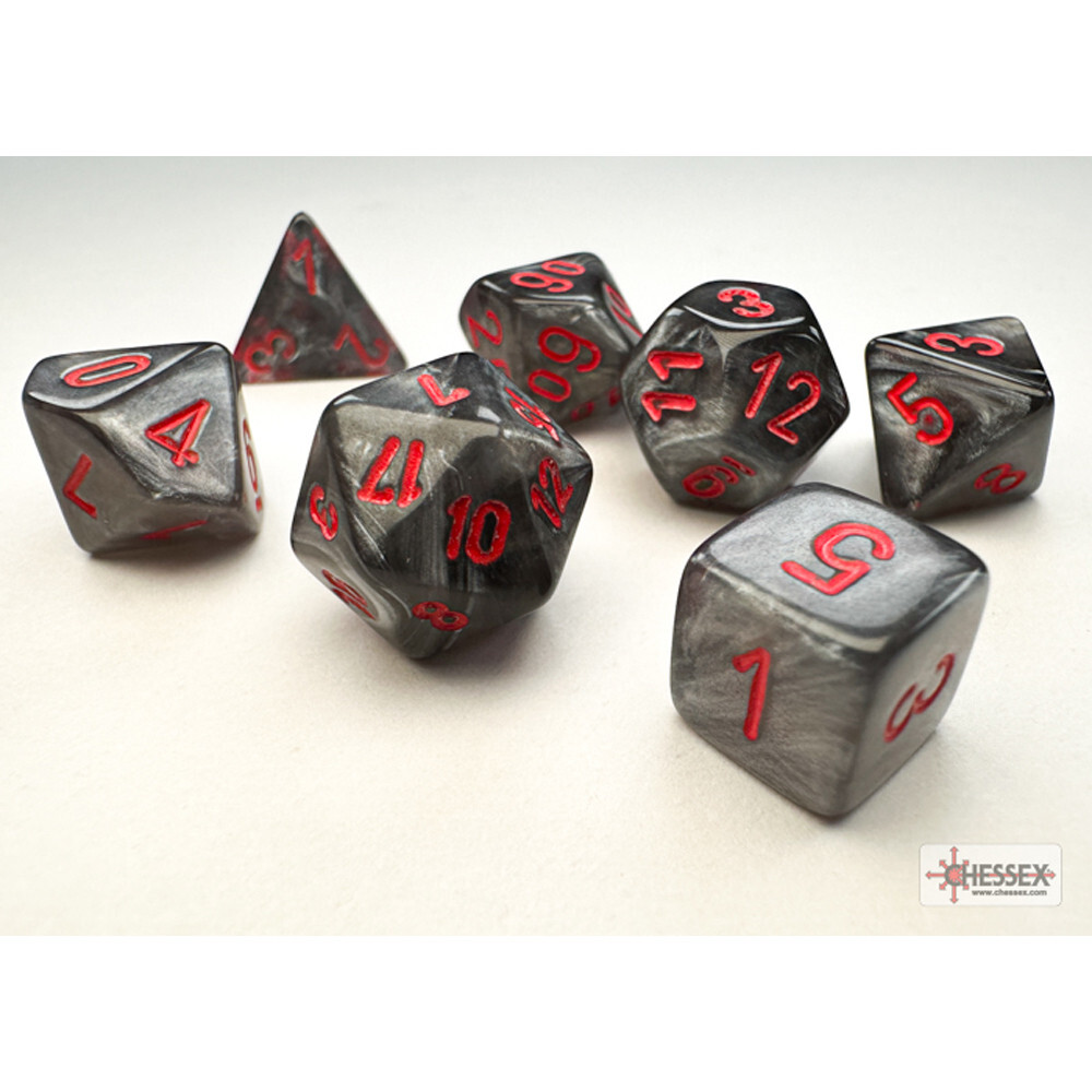 

Аксессуары Chessex 10mm Polyhedral Dice: Velvet - Black w/ Red (7)