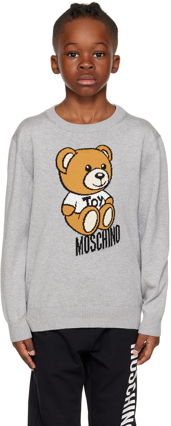 

Moschino Kids Серый свитер интарсия
