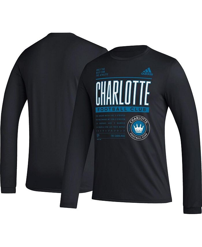 

Мужская черная футболка с длинным рукавом Charlotte FC Club DNA adidas, черный